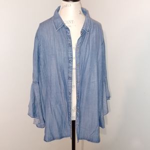 Light denim button up